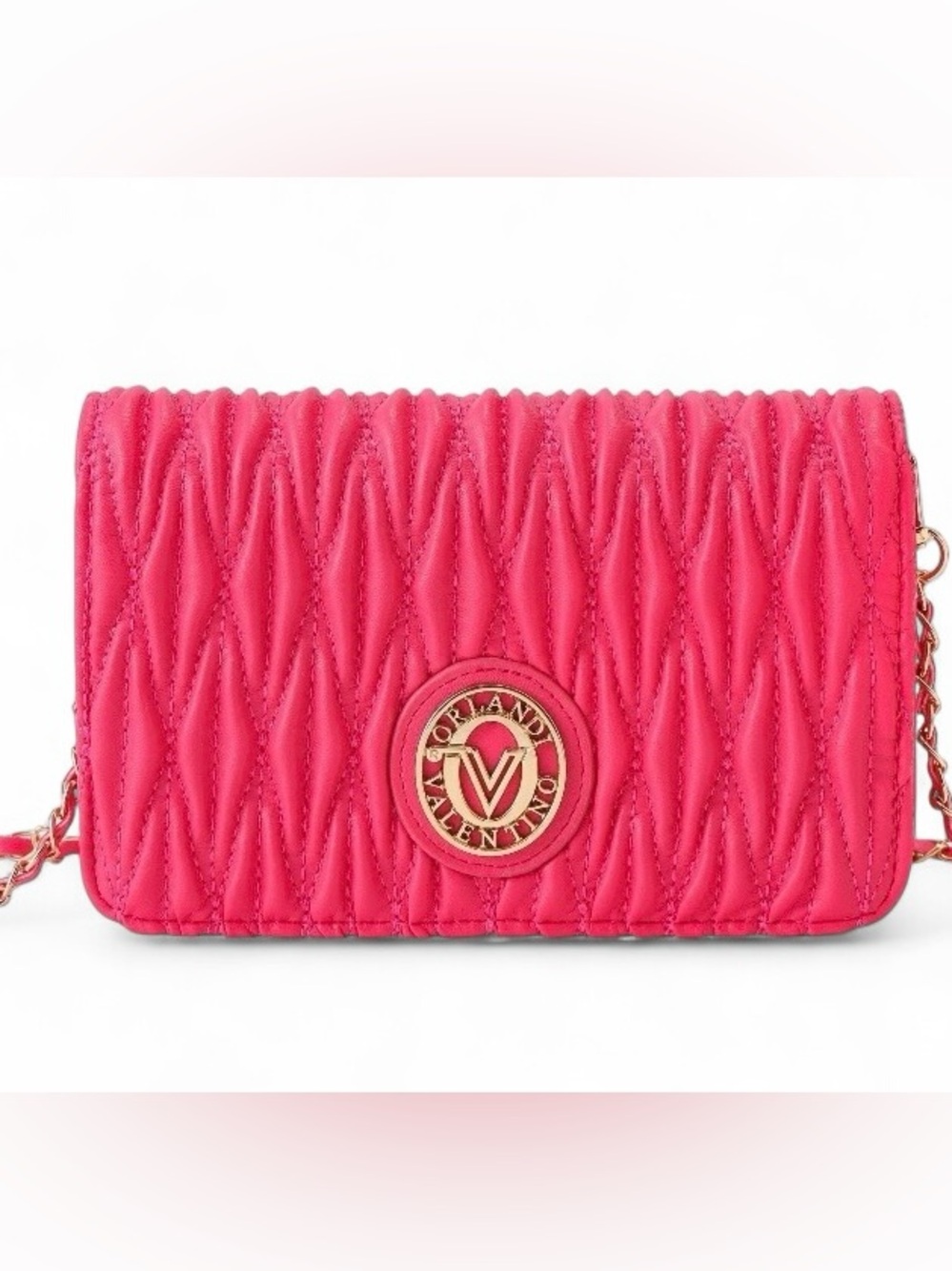 Valentino Orlandi Puff Quilted Hot Pink X-body Bag - NWT